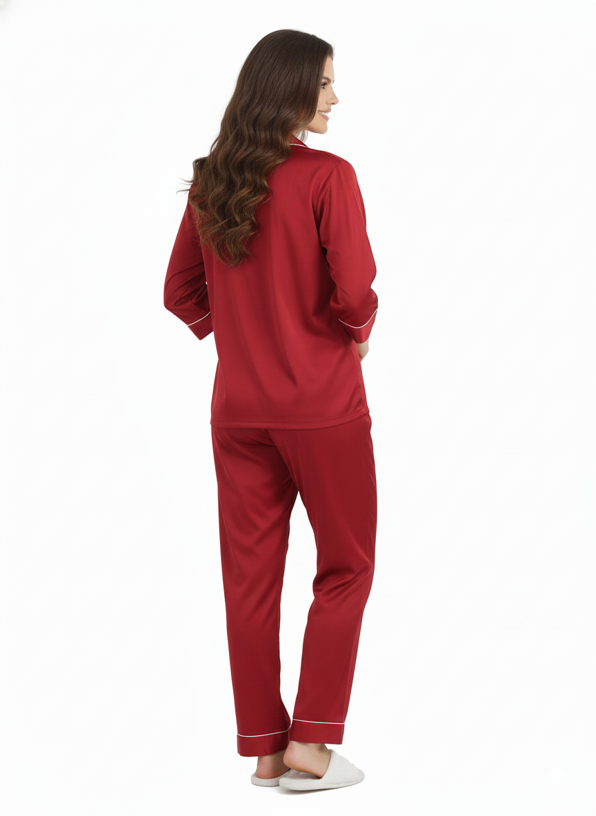 Ruby Red Armani Satin Nightsuit – Glamoura X