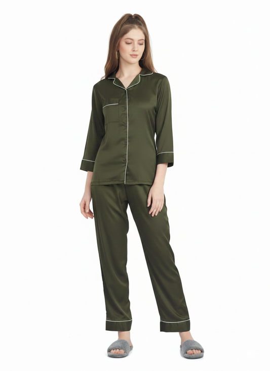 Olive Grove Armani Satin Nightsuit – Glamoura X
