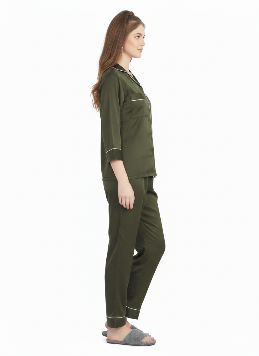Olive Grove Armani Satin Nightsuit – Glamoura X