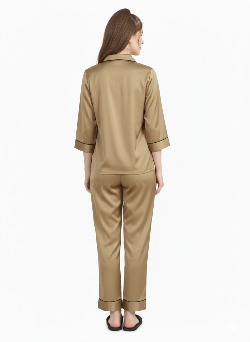 Amber Lustre Armani Satin Nightsuit – Glamoura X