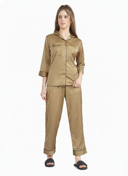 Amber Lustre Armani Satin Nightsuit – Glamoura X