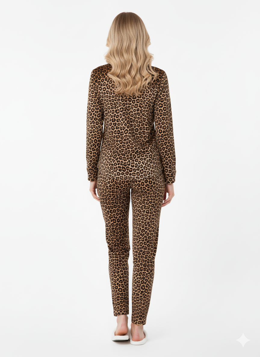 Brown Velvet Animal Print Nightsuit Set – Glamoura X