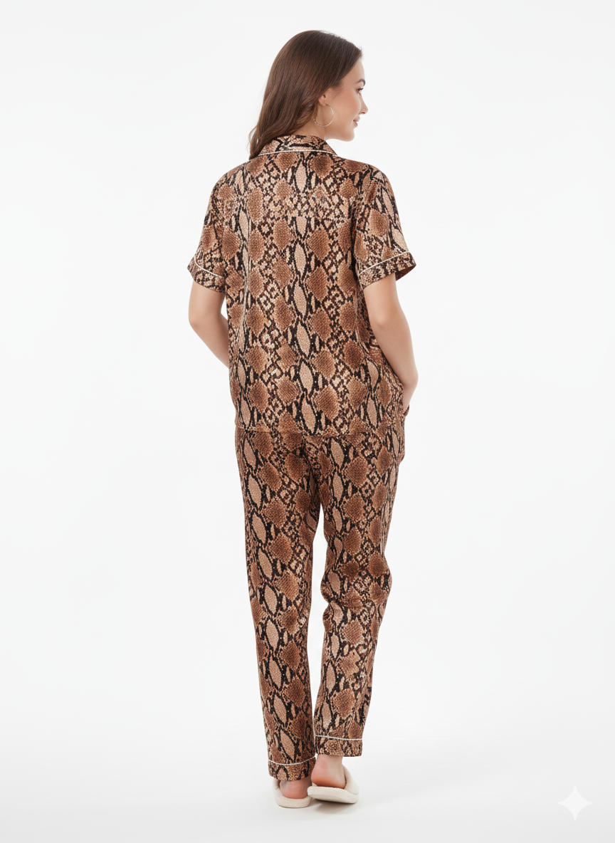 Serpent Silk Italian Satin Nightsuit – Glamoura X