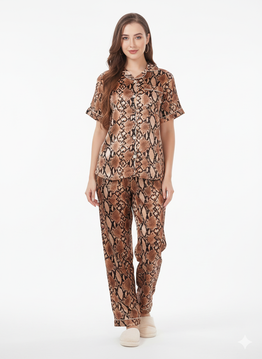Serpent Silk Italian Satin Nightsuit – Glamoura X