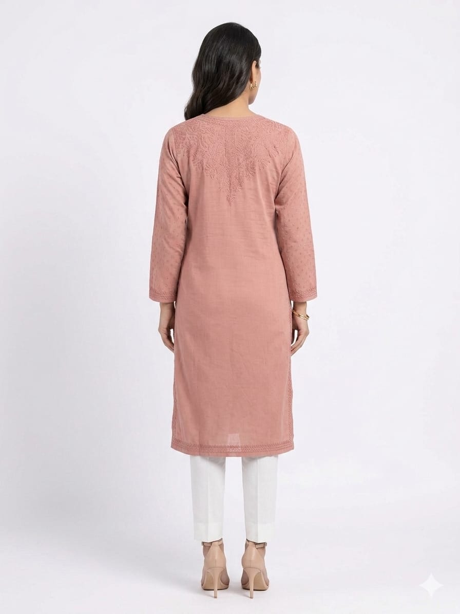 Cotton polka button kurthi