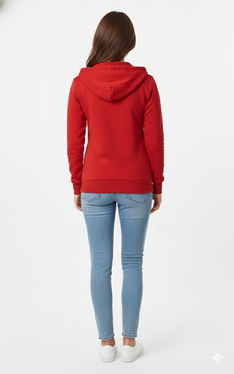 Ardinal Red 390 GSM Ultimate Full-Zip Hoodie | Glamoura X by Zadine High-Volume Solid Apparel