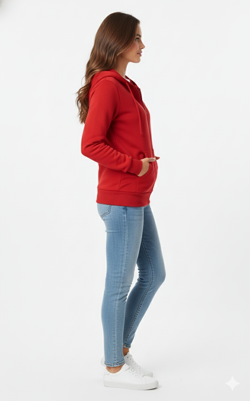 Ardinal Red 390 GSM Ultimate Full-Zip Hoodie | Glamoura X by Zadine High-Volume Solid Apparel