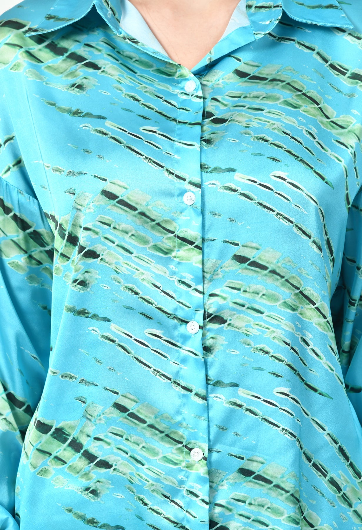 Glamoura X  Modest Blue Satin co-ord Set | Japanese Satin Modest Luxury Wear