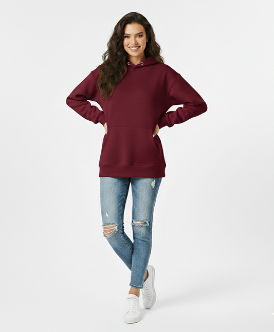 Regal Wine 390 GSM Heavyweight Pullover Hoodie | Glamoura X by Zadine Premium Fall/Winter Blanks