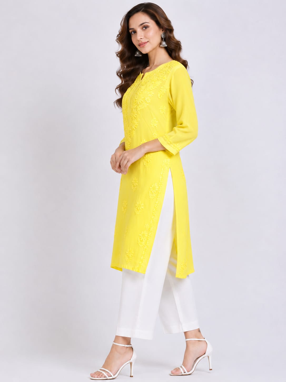 Rayon self dye kurti