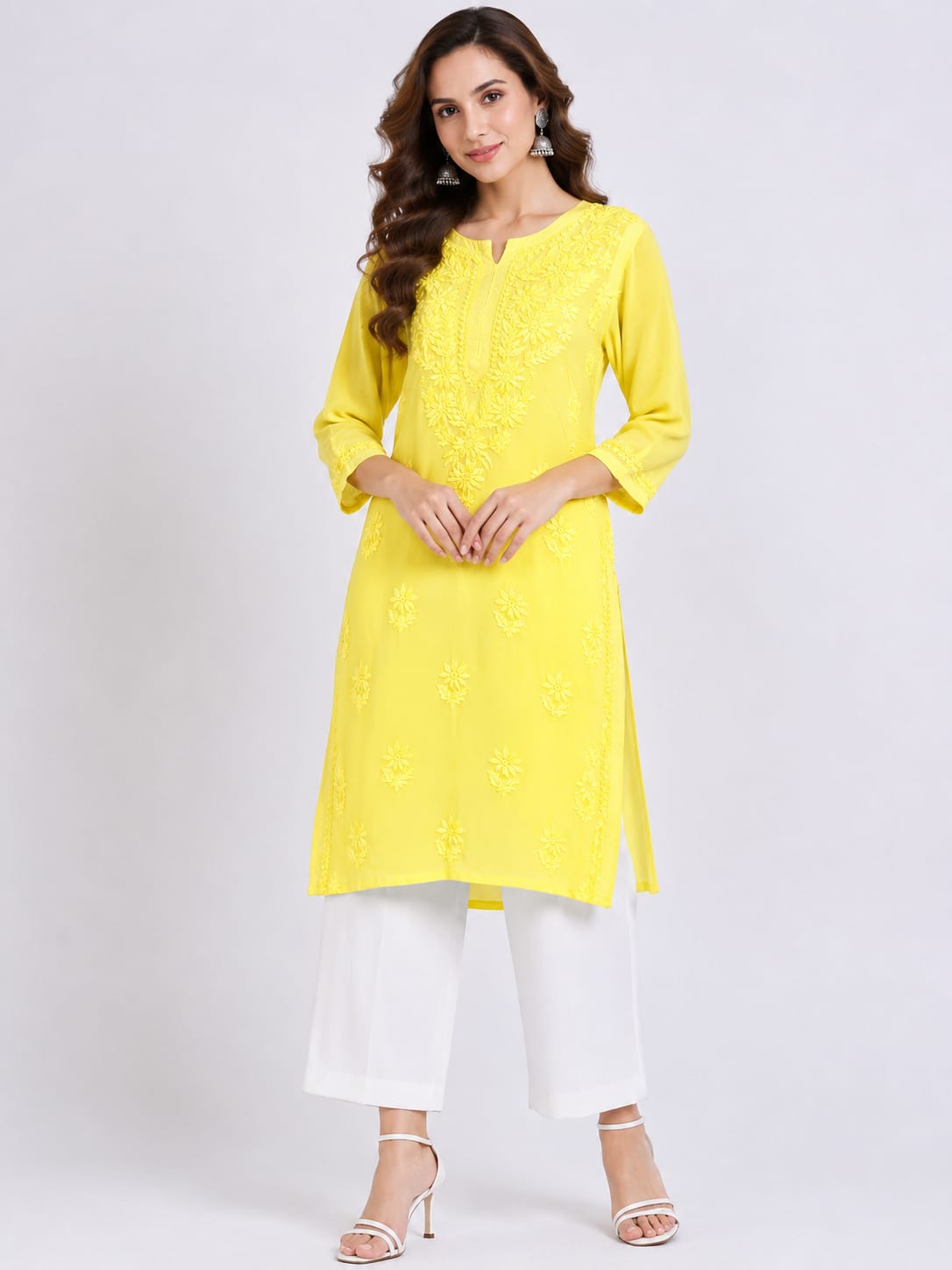 Rayon self dye kurti