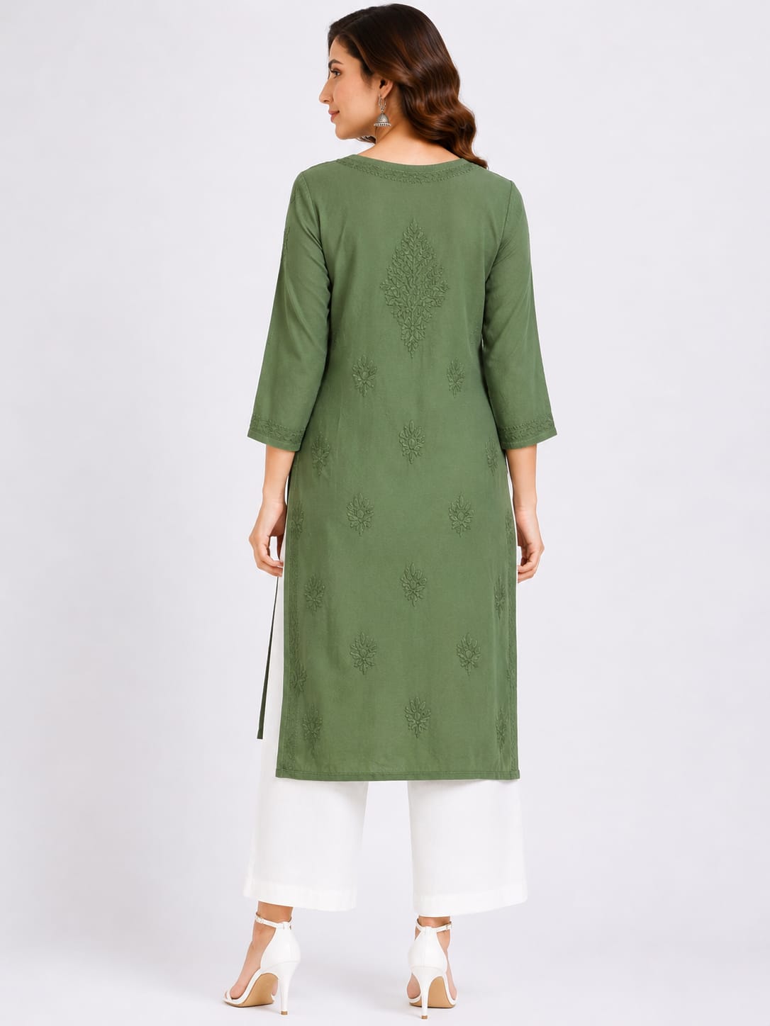 Rayon self dye kurti