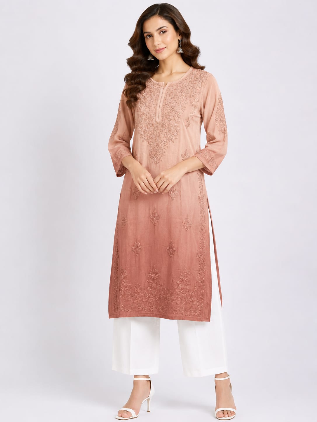 Rayon self dye kurti