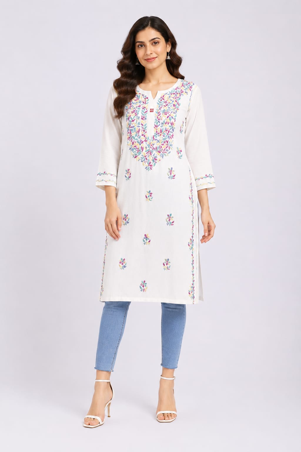 Rayon multi color thread kurti | Glamoura X