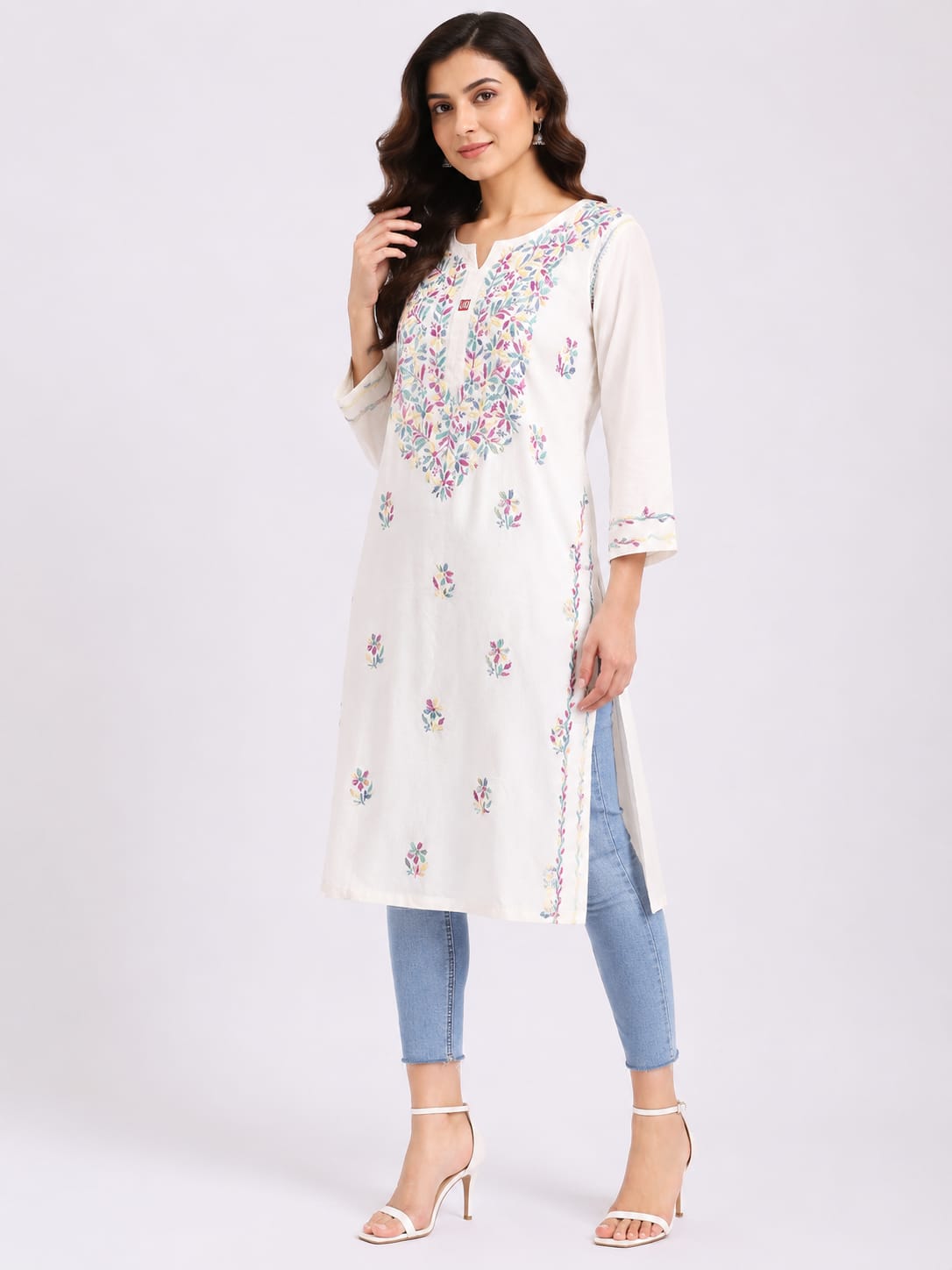 Rayon multi color thread kurti | Glamoura X