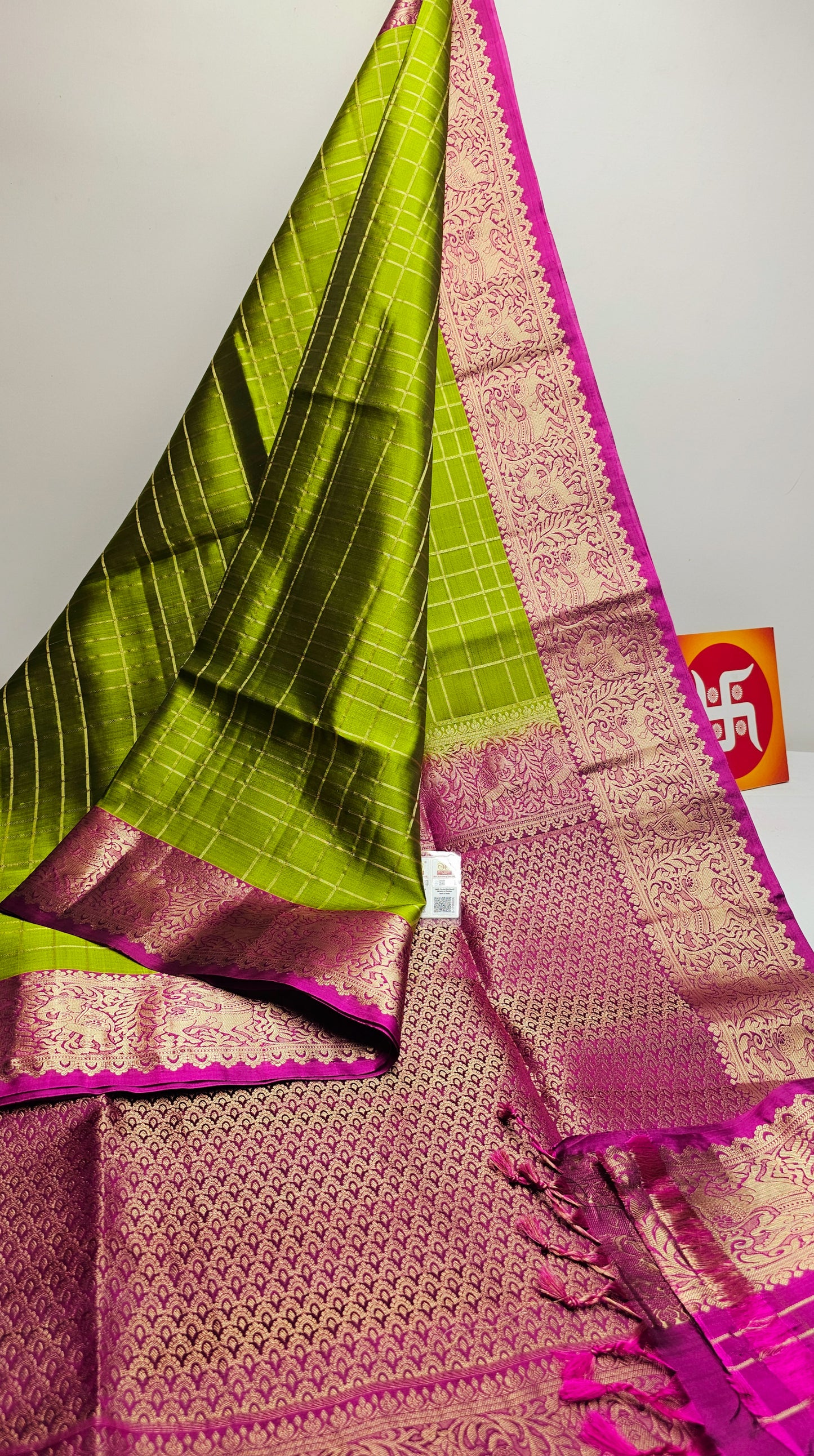 Sirumugai Pure Handloom Kanchi Soft Silk Sarees-vairusi checks-Mutiple colour