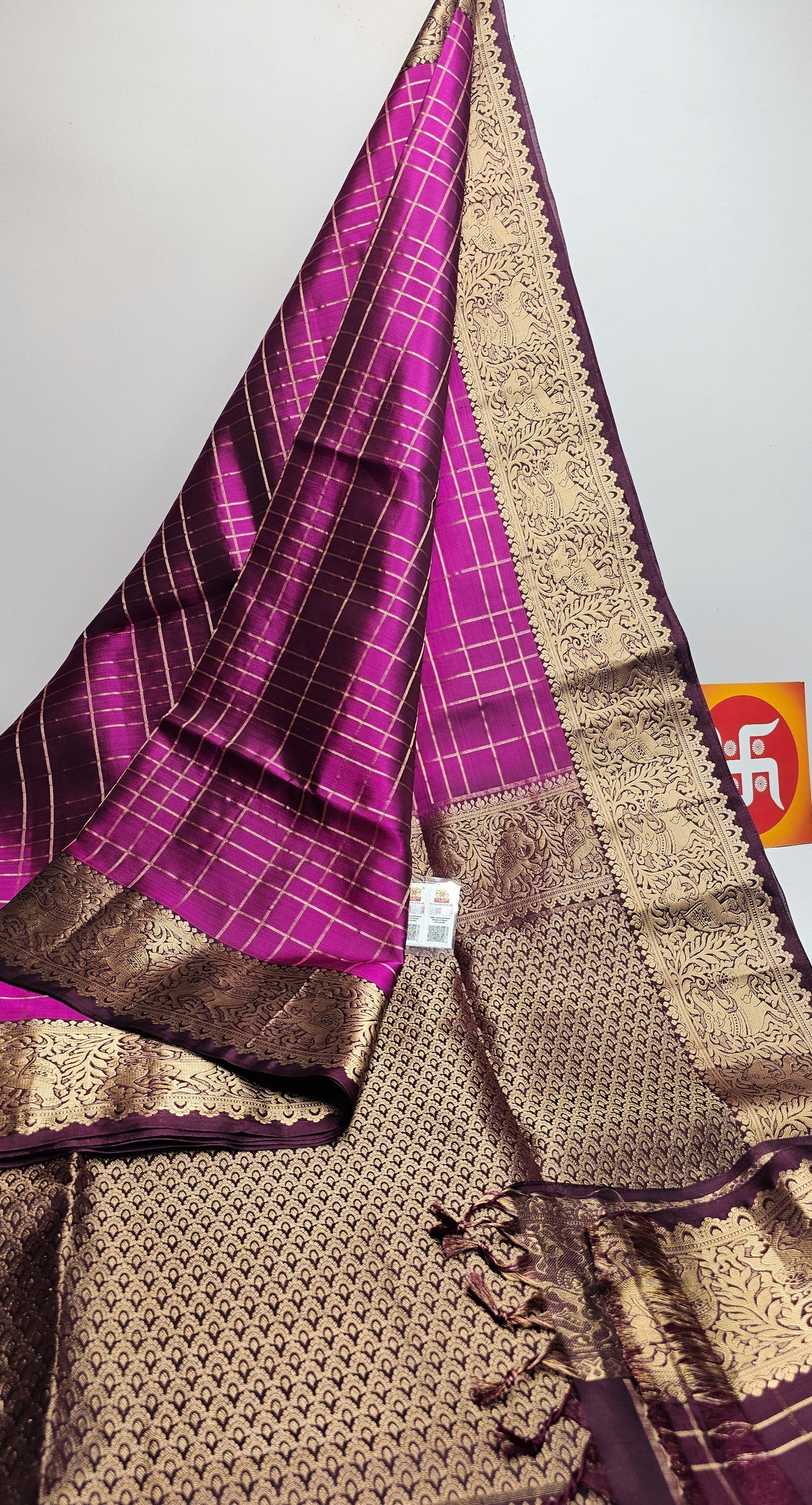 Sirumugai Pure Handloom Kanchi Soft Silk Sarees-vairusi checks-Mutiple colour