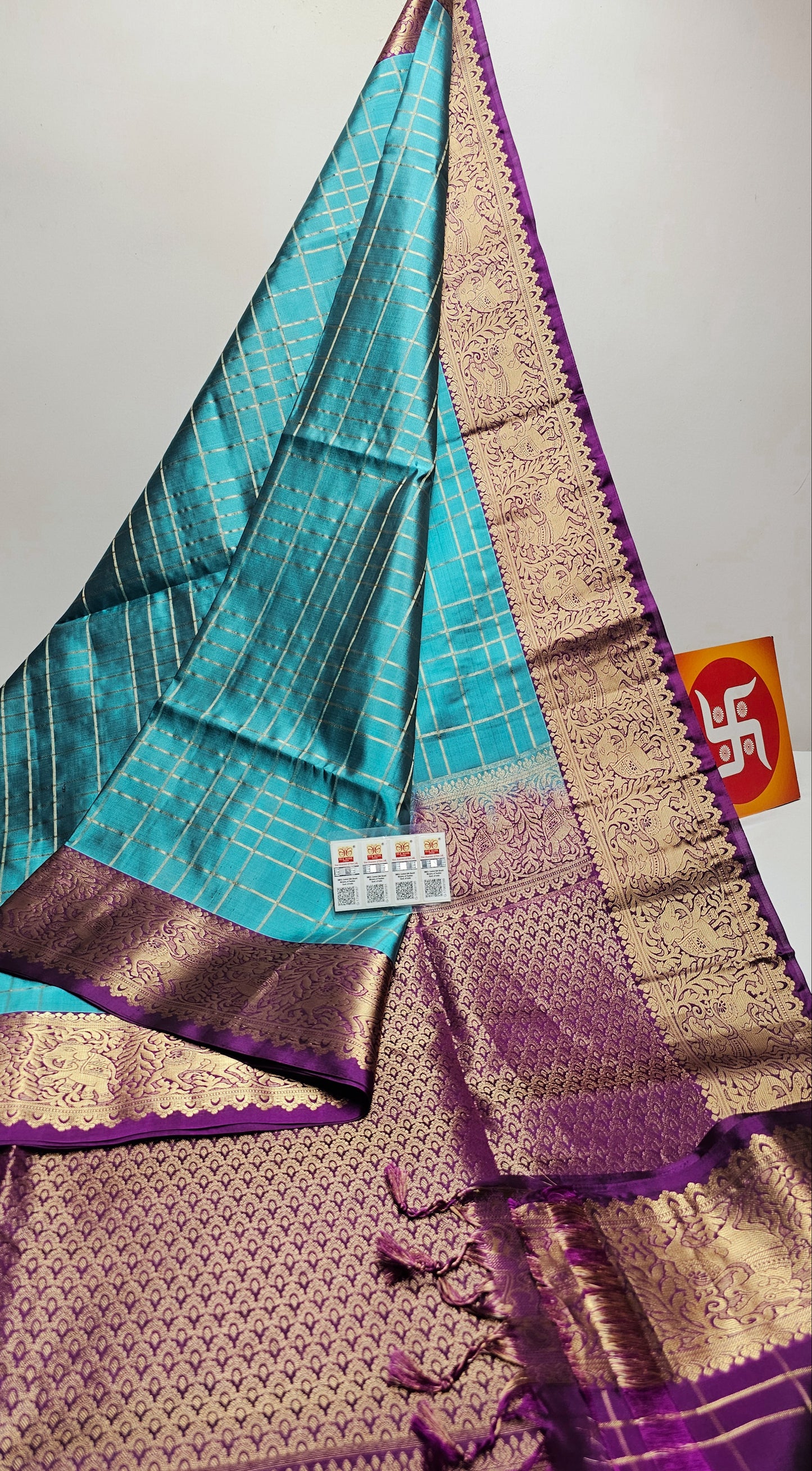 Sirumugai Pure Handloom Kanchi Soft Silk Sarees-vairusi checks-Mutiple colour