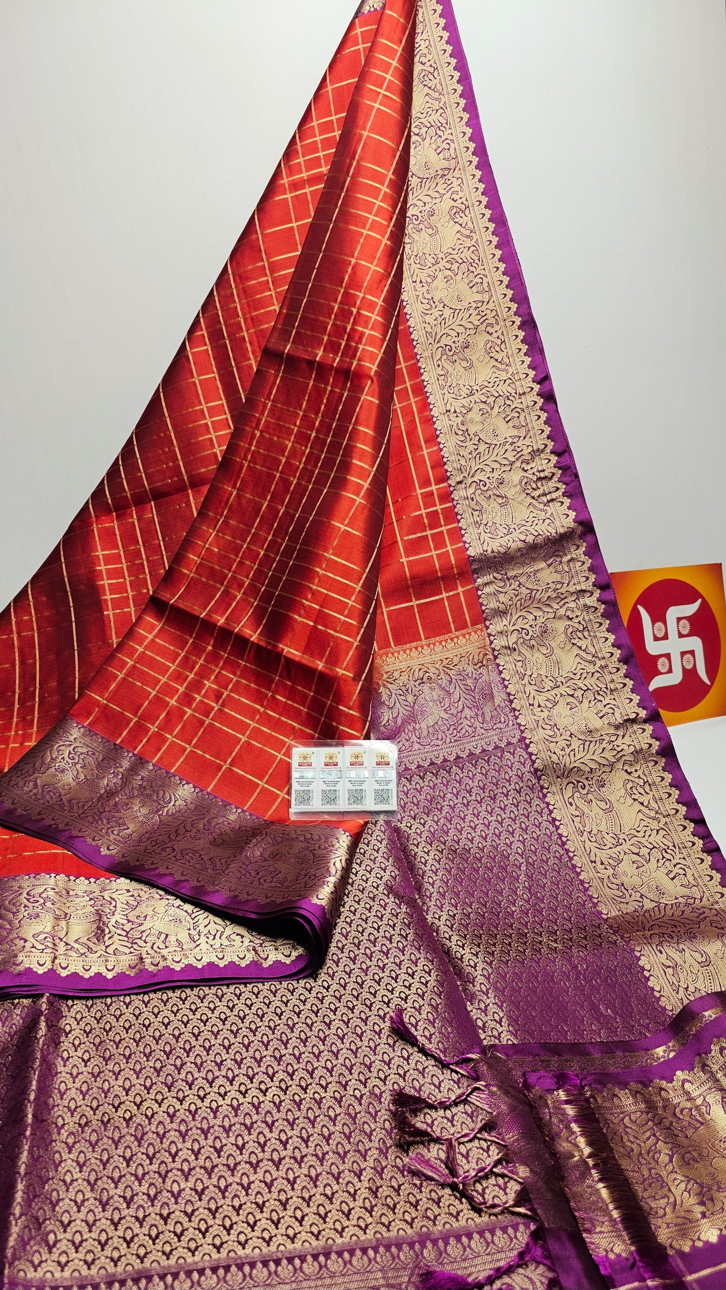 Sirumugai Pure Handloom Kanchi Soft Silk Sarees-vairusi checks-Mutiple colour