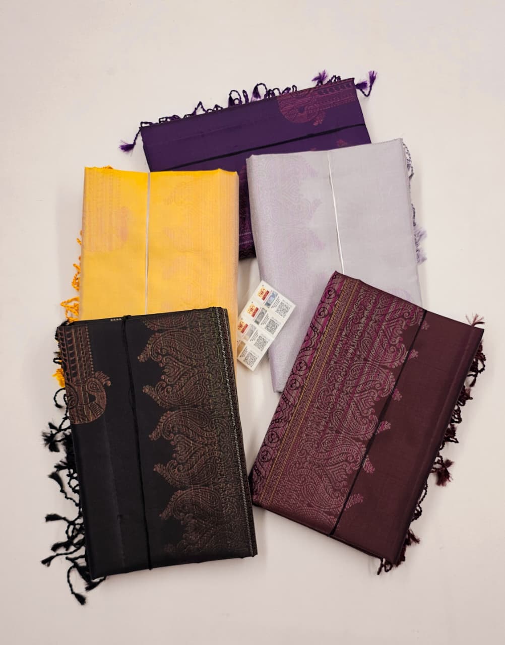 Sirumugai Pure Handloom Kanchi Soft Silk Sarees-self blouse-all over motives-Multiple colour