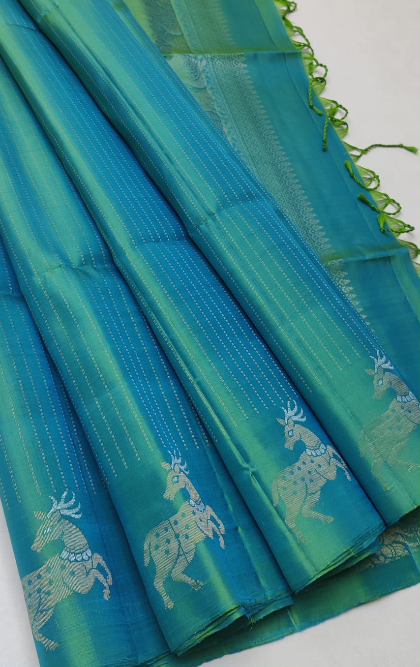 Sirumugai Pure Handloom Kanchi Soft Silk Sarees-Double side hand korai- Mutiple collection