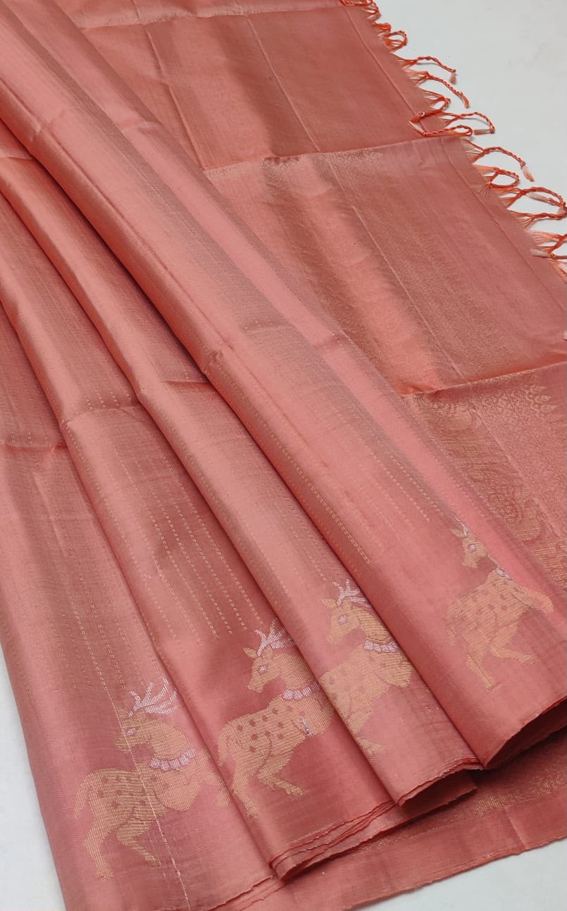 Sirumugai Pure Handloom Kanchi Soft Silk Sarees-Double side hand korai- Mutiple collection