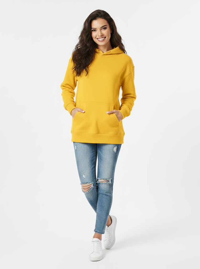 Sunburst Yellow 390 GSM Heavyweight Pullover Hoodie | Glamoura X