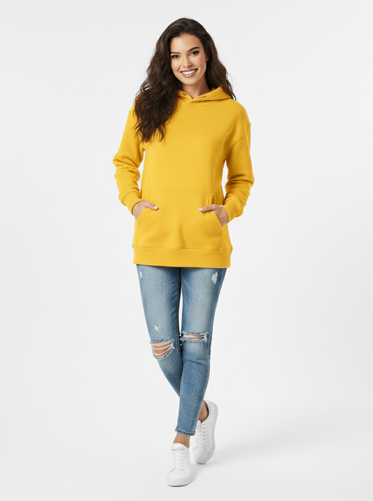 Sunburst Yellow 390 GSM Heavyweight Pullover Hoodie | Glamoura X