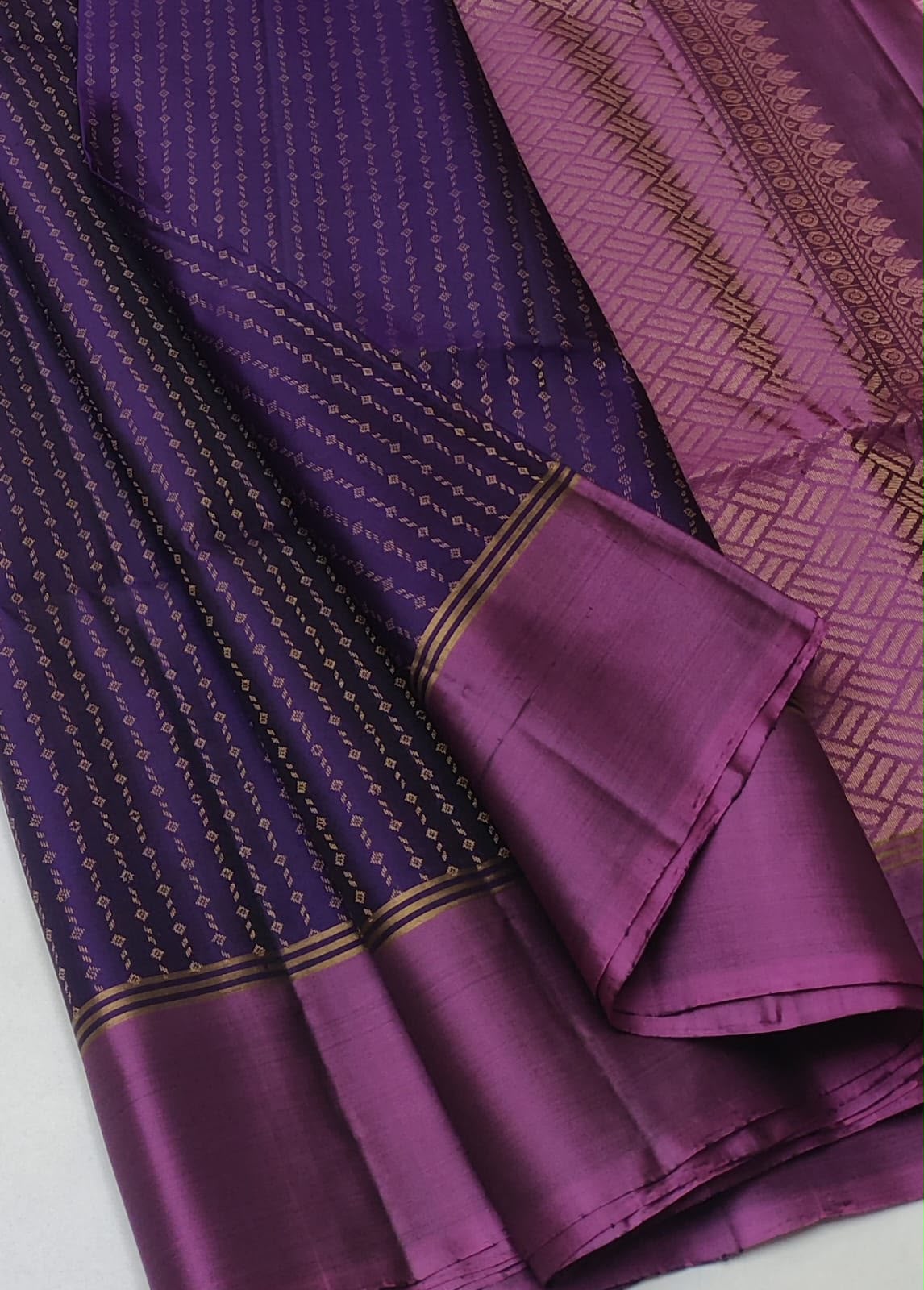 Sirumugai Pure Handloom Kanchi Soft Silk Sarees-Vairusi strip's Weaving with blouse-Multiple collection